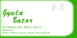 gyula bator business card